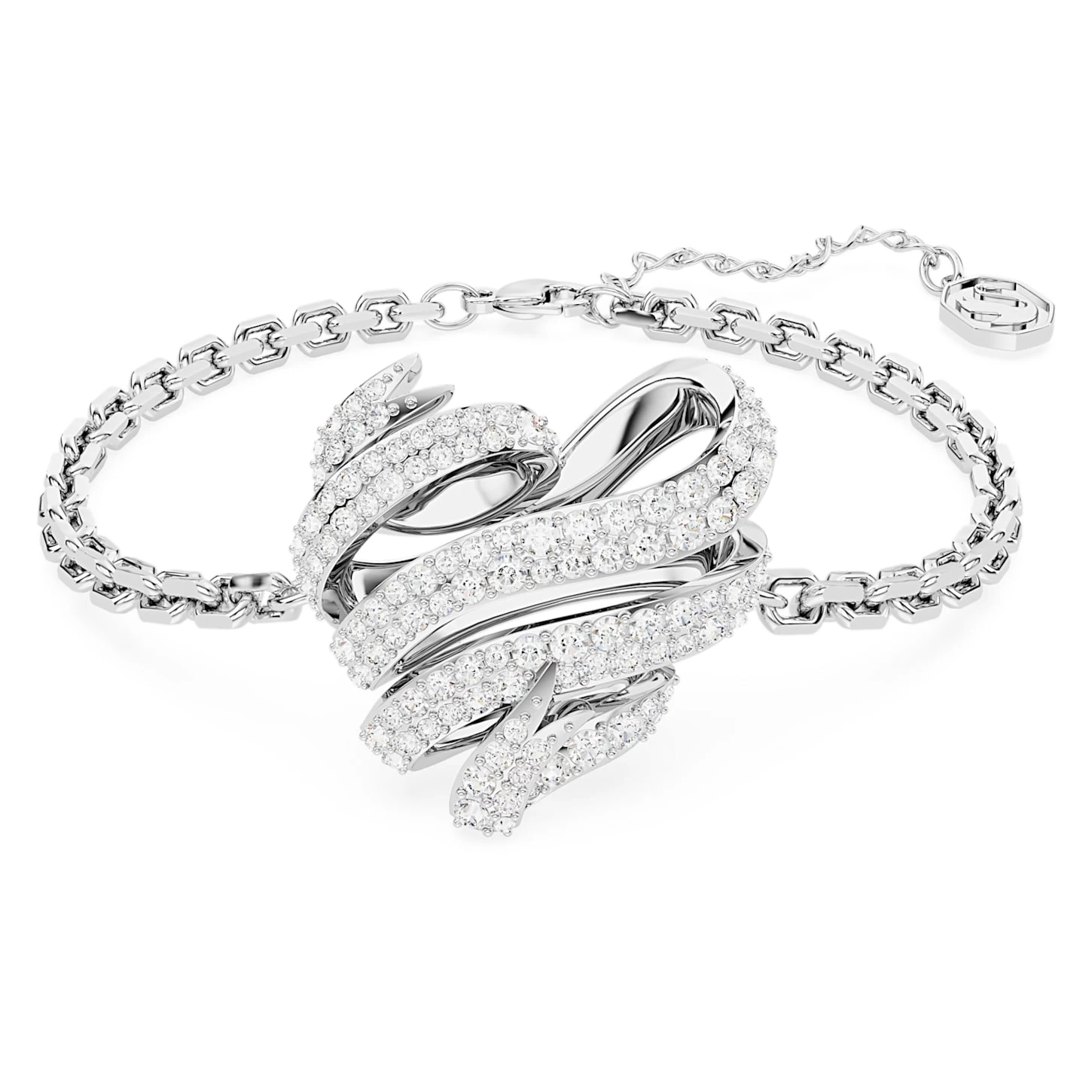 Swarovski Volta Bracelet Heart, White, Rhodium Plated - Image 2