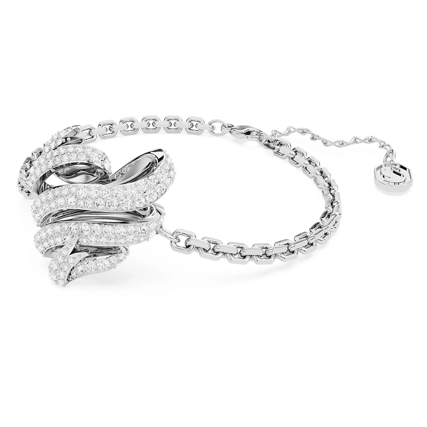 Swarovski Volta Bracelet Heart, White, Rhodium Plated - Image 3