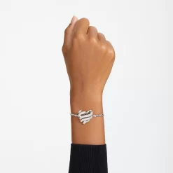 Swarovski Volta Bracelet Heart, White, Rhodium Plated