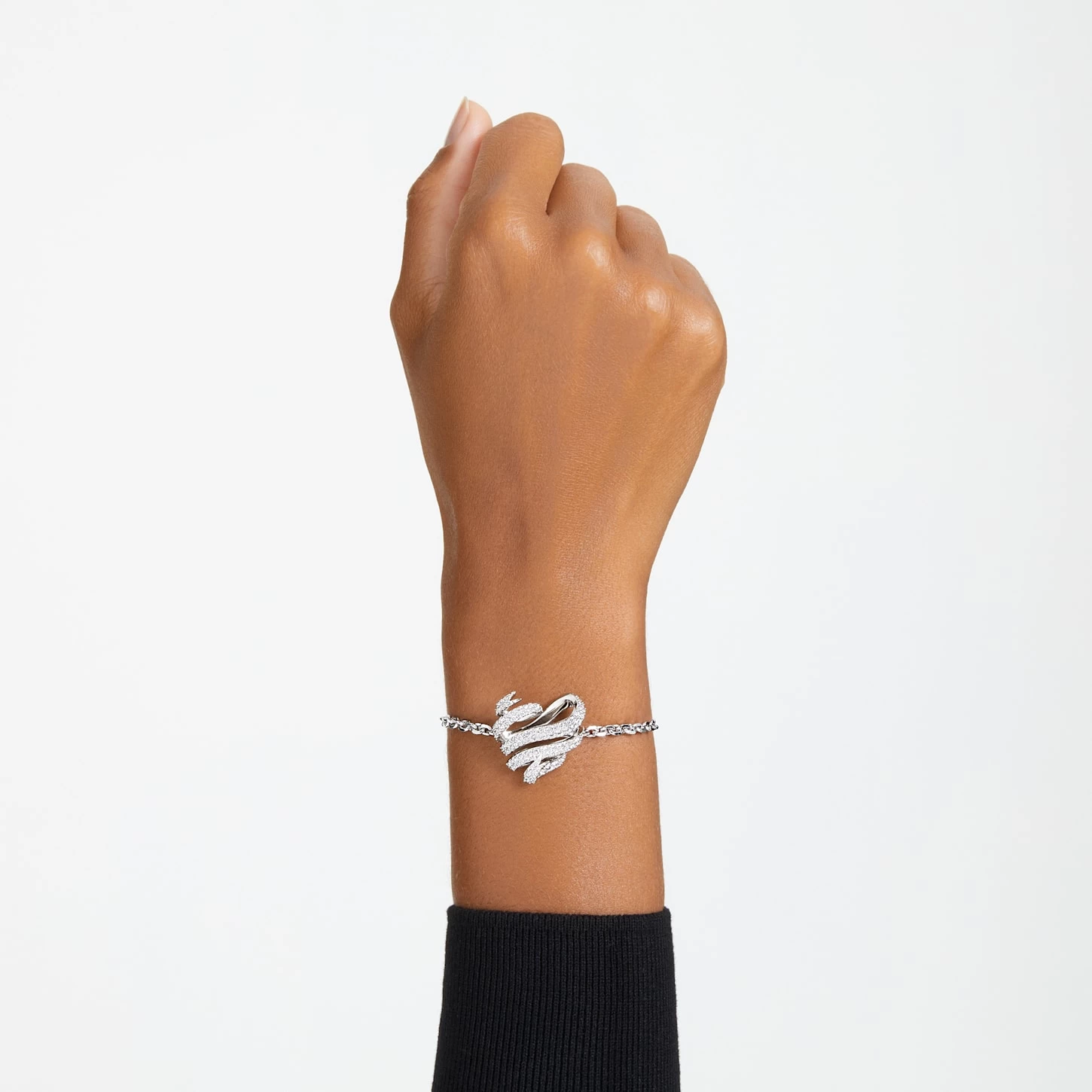 Swarovski Volta Bracelet Heart, White, Rhodium Plated