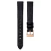 Swarovski Watch Strap 13 Mm (0.51") Width, Leather With Stitching, Black, Rose Gold-tone Finish