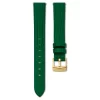 Swarovski Watch Strap 13 Mm (0.51") Width, Leather With Stitching, Green, Gold-tone Finish