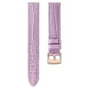 Swarovski Watch Strap 17 Mm (0.67") Width, Leather With Stitching, Purple, Rose Gold-tone Finish